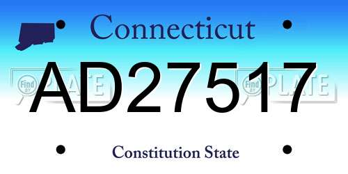 AD27517 Connecticut License Plate