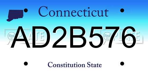 AD2B576 Connecticut License Plate