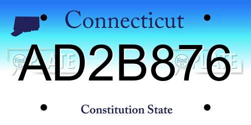 AD2B876 Connecticut License Plate
