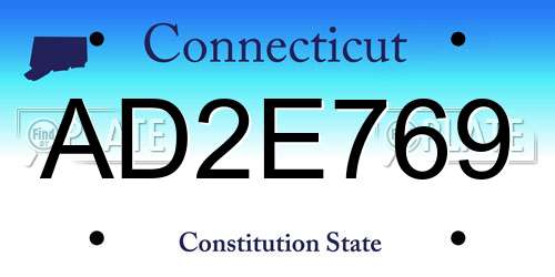 AD2E769 Connecticut License Plate