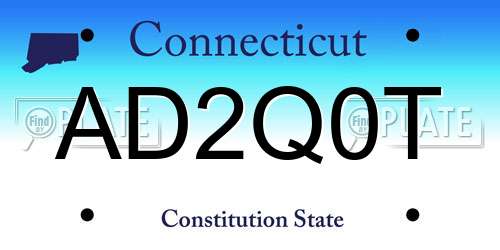 AD2Q0T Connecticut License Plate