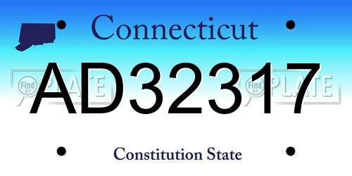 AD32317 Connecticut License Plate