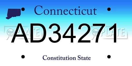 AD34271 Connecticut License Plate