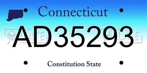 AD35293 Connecticut License Plate