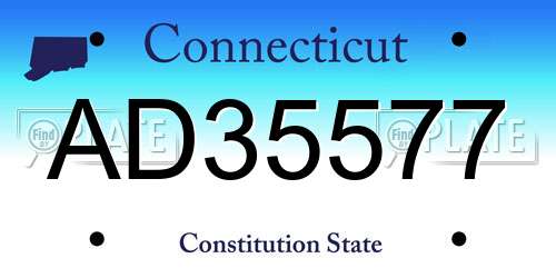 AD35577 Connecticut License Plate