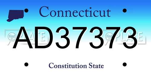 AD37373 Connecticut License Plate