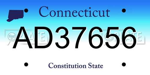 AD37656 Connecticut License Plate