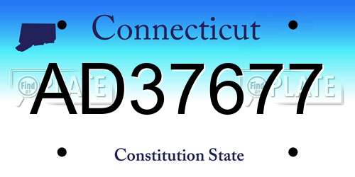 AD37677 Connecticut License Plate