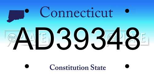 AD39348 Connecticut License Plate