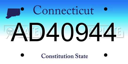 AD40944 Connecticut License Plate