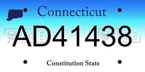 AD41438 Connecticut License Plate