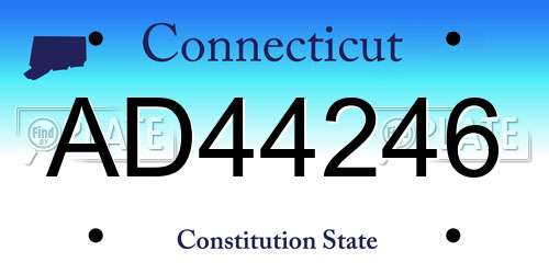AD44246 Connecticut License Plate