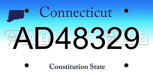 AD48329 Connecticut License Plate