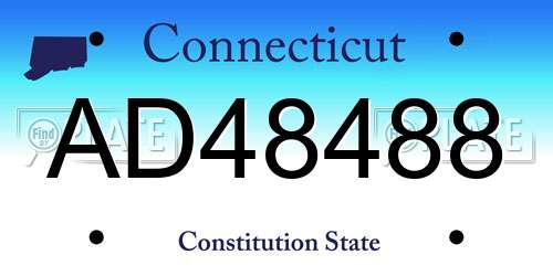 AD48488 Connecticut License Plate