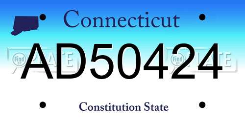 AD50424 Connecticut License Plate