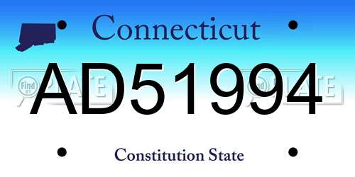 AD51994 Connecticut License Plate