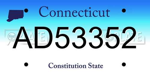 AD53352 Connecticut License Plate
