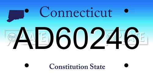 AD60246 Connecticut License Plate