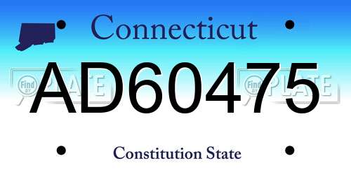 AD60475 Connecticut License Plate