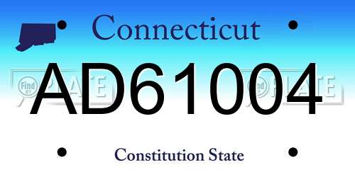 AD61004 Connecticut License Plate