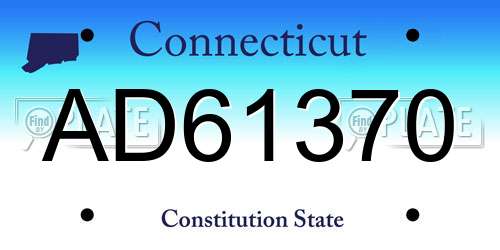 AD61370 Connecticut License Plate