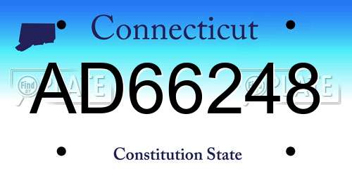 AD66248 Connecticut License Plate
