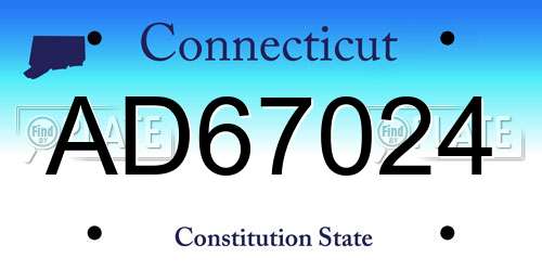 AD67024 Connecticut License Plate