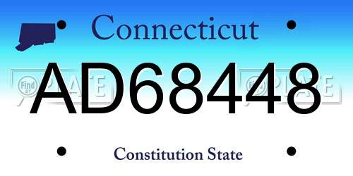 AD68448 Connecticut License Plate