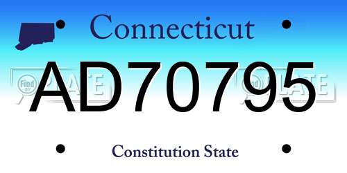 AD70795 Connecticut License Plate