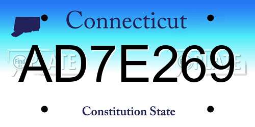 AD7E269 Connecticut License Plate