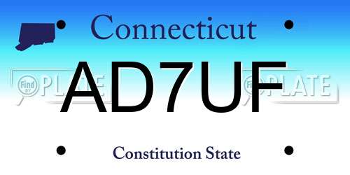 AD7UF Connecticut License Plate