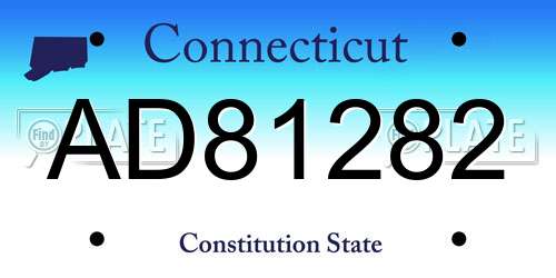 AD81282 Connecticut License Plate