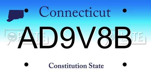 AD9V8B Connecticut License Plate