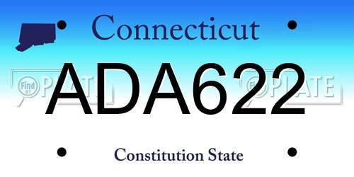 ADA622 Connecticut License Plate