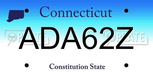 ADA62Z Connecticut License Plate