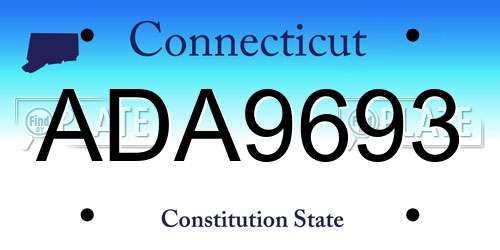 ADA9693 Connecticut License Plate