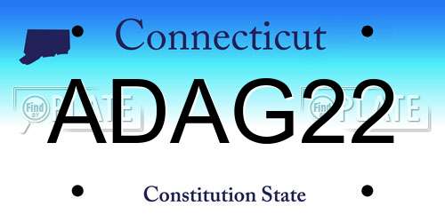 ADAG22 Connecticut License Plate