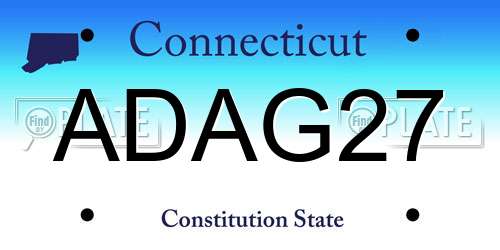ADAG27 Connecticut License Plate