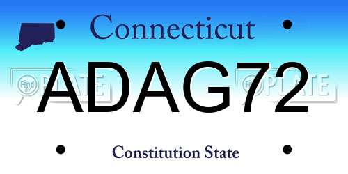 ADAG72 Connecticut License Plate