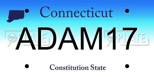 ADAM17 Connecticut License Plate