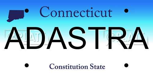 ADASTRA Connecticut License Plate