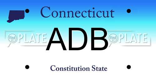 ADB Connecticut License Plate