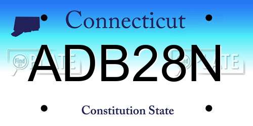 ADB28N Connecticut License Plate