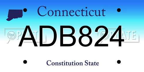ADB824 Connecticut License Plate