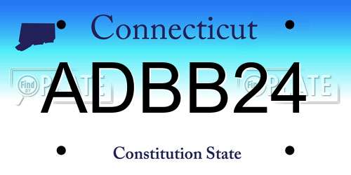ADBB24 Connecticut License Plate