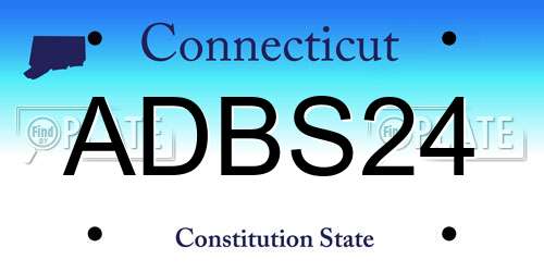 ADBS24 Connecticut License Plate
