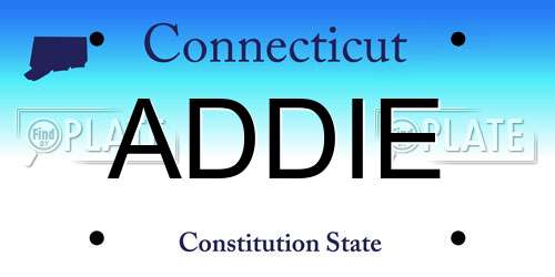 ADDIE Connecticut License Plate