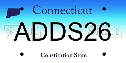 ADDS26 Connecticut License Plate