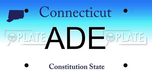 ADE Connecticut License Plate