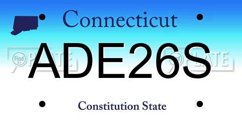 ADE26S Connecticut License Plate